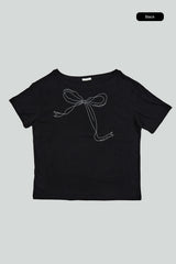リボンアンバランスTシャツ