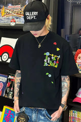 フローラルエンブロイダリーTシャツ