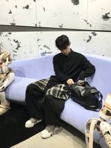 ラフィチェックレイヤードワイドパンツ 2C