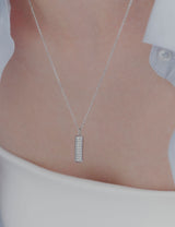 26SS★ [Premium Plating] Volume Square AB(W) Dual Pave Necklace