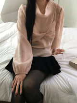Twist sheer high blouse
