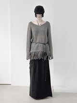Lynch Fringe V-Neck Knit