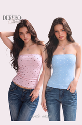 Dot Color Pad Tube Top