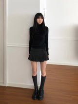 Checkered Micro Pleats Mini Skirt (2 colors)