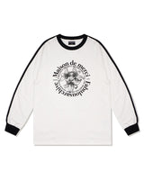 UNISEX Leris ラグランラインカラーロングスリーブ White Black (FCD3TS801M)