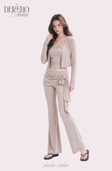 レナ ストラップ トレーニング スリーピースセットアップ (set-up + cardigan + sleeveless pants)