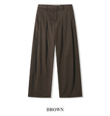 Matty Wool Deep Tuck Wide Slacks