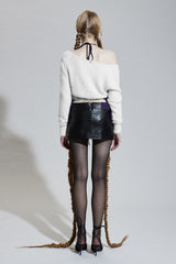 RABITA FUR CARDIGAN white