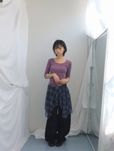 Misty Checkered Layered Skirt