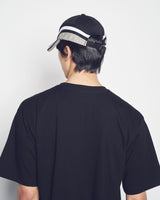 25FW THREE TONE ASYMMETRY COTTON BALL CAP BLACK