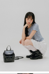 クロシェ ショートスリーブド ニット カーディガン (LIGHT BLUE)