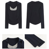 Square Navy Layered Long Sleeve T-Shirt