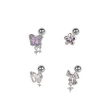 [SET] オーロラバタフライリボンピアス