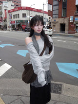 Nuel Off-Shoulder Sweatshirt