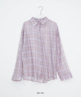 Rimu Summer Loose-Fit See-Through Check Shirt