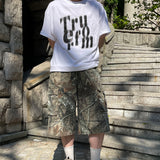 グラフィックブラッシュレタリング半袖Tシャツ