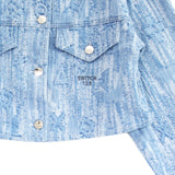 CROP NON CALLAR JACQUARD DENIM JACKET (FOR WOMAN)_SYS4JK51SB