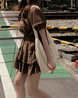 Hara Blouse & Mini Skirt Set (with underwear)