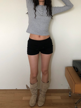 ワッフルヘンリーネックTシャツ [グレー]