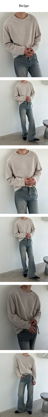[Unisex] ベルベットカッティングニット(4color)