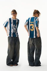 Distressed Striped Jersey Tee