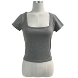 スクエアミューズ ワイドスクエアネックスリム半袖Tシャツ(3 colors)