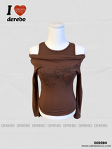 バンビレイヤードオフショルダーロングスリーブTシャツ