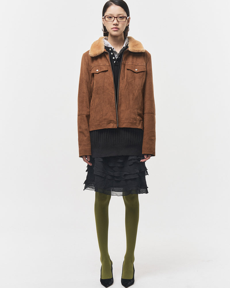 Bluesf searing suede short jacket