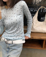 [ORIGINAL] Dot See-through Layered Long-Sleeve T-shirt