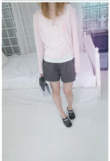 sheer rib button cardigan (2c)