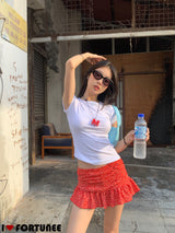 ストロベリープリーツミニスカート
