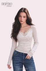 デート レース ピュア ロングスリーブ Tシャツ
