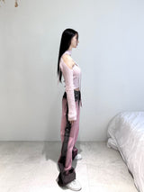 1079. Pink washing denim wide pt