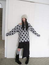 ビッグドット オフショルダーTシャツ