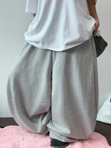 10000 SOLD OUT 🤍 KOREAN / S-XL 🤍 BASIC BALLOON JOGGER WIDE LONG PANTS 🤍🩶 - 2 COLORS