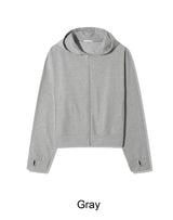 マレンフィンガーホールクロップフードジップアップ