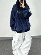 velvet track jersey zip-up
