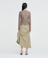 DOZI - Pinched Long Skirt _ BEIGE