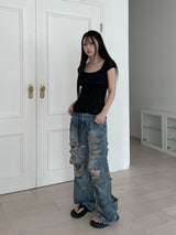 brenn dustie denim pt (2 color)