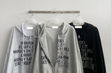 Lantic Lettering Boxy Fit Two Way Hooded Zip-Up