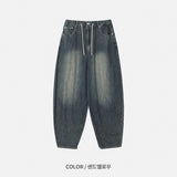 フェイクリネンバルーンデニムパンツ (3 Colors)