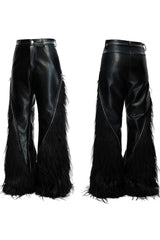 Faux Fur Croc Zip Pants