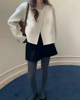 Little Paris Double-breasted Short Wool Coat