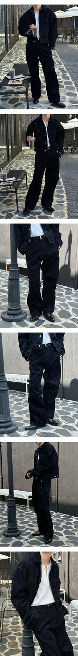 [F/W] Velvet denim crop jacket(2color)