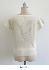 Niel Round Neck Cap Sleeve Short Sleeve Knit