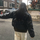 [MADE] Miley Leather Pigment Washing Two-Way Wellon Short Down Jacket