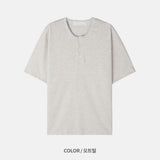 LMN サマーエアークールヘンリーネック半袖Tシャツ (5 colors)