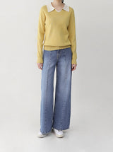 Classic Color Matching Collar Knit