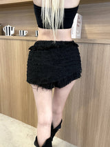 1419. Tweed damage short sk-pt (2color)