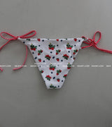 a strawberry tube top bikini